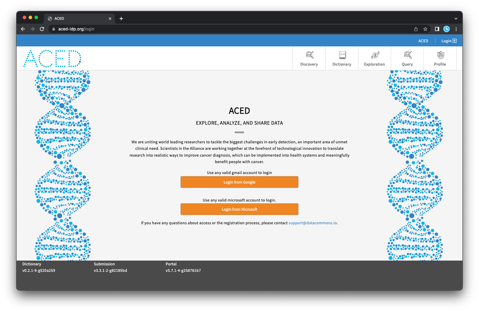 Main landing page for ACED IDP